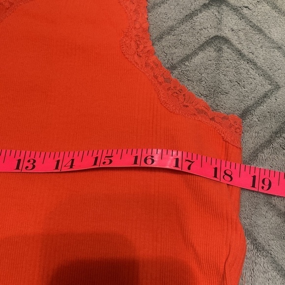 Coldwater creek orange lace trimmed tank size M - Picture 4 of 5